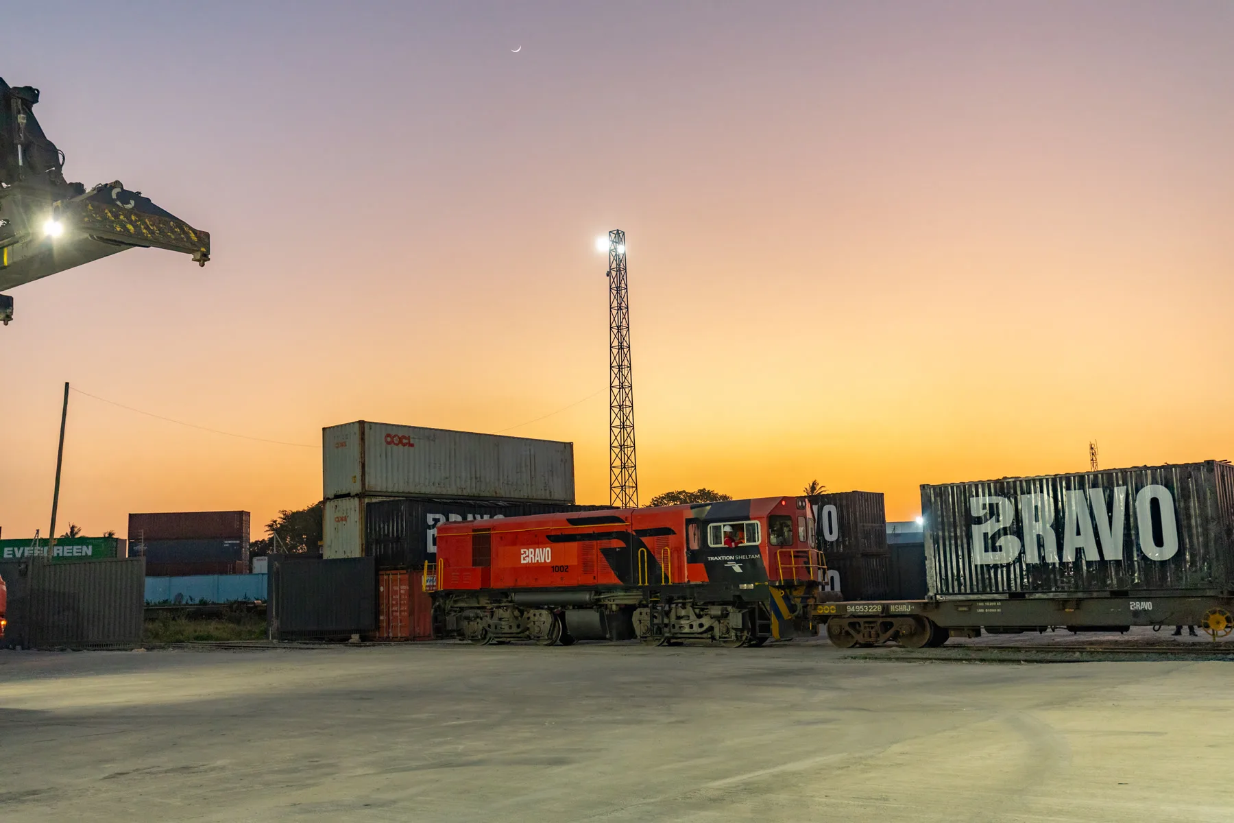 Container wagons on the move